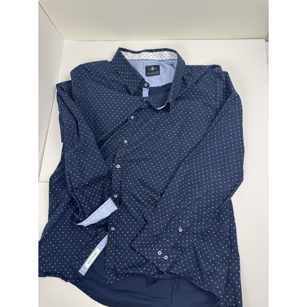 Craft Flow Mens Button Up Long Sleeve Flip‎ Cuff Shirt Size 2XL
